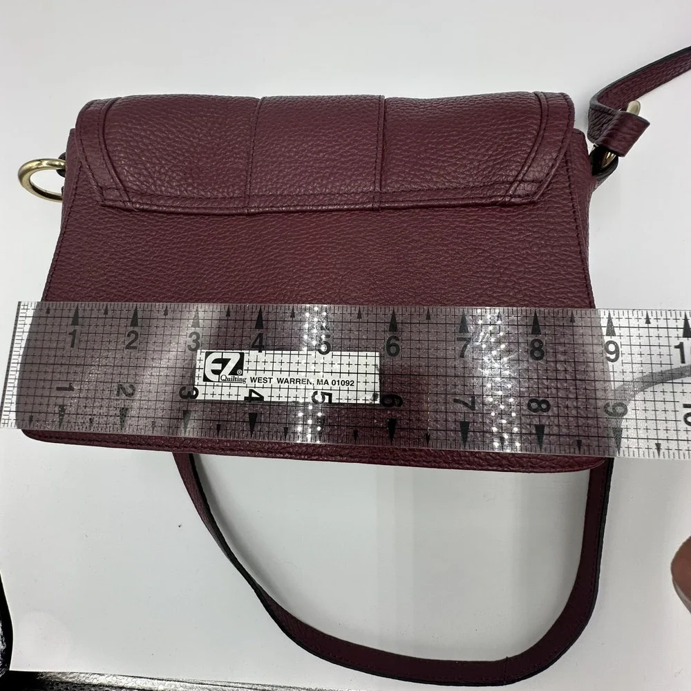 Corder London Emmeline Pebbled Leather Crossbody Bag Dark Cherry Preppy Festival